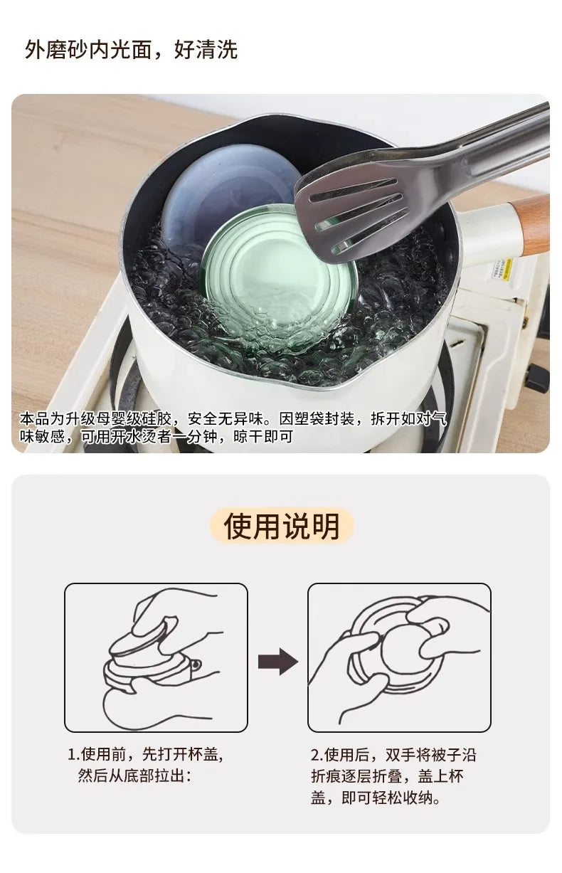 Collapsible Travel Cup Portable Folding Water Bottle for Camping, Hiking & Outdoor Activities, Space-Saving Silicone Drinkware