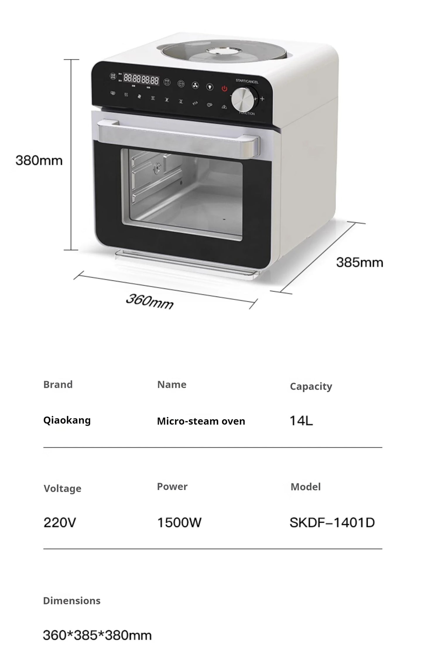 High-end smart air fryer, baking and frying dual-purpose, fully automatic and efficient touch-screen air steam oven for commerci