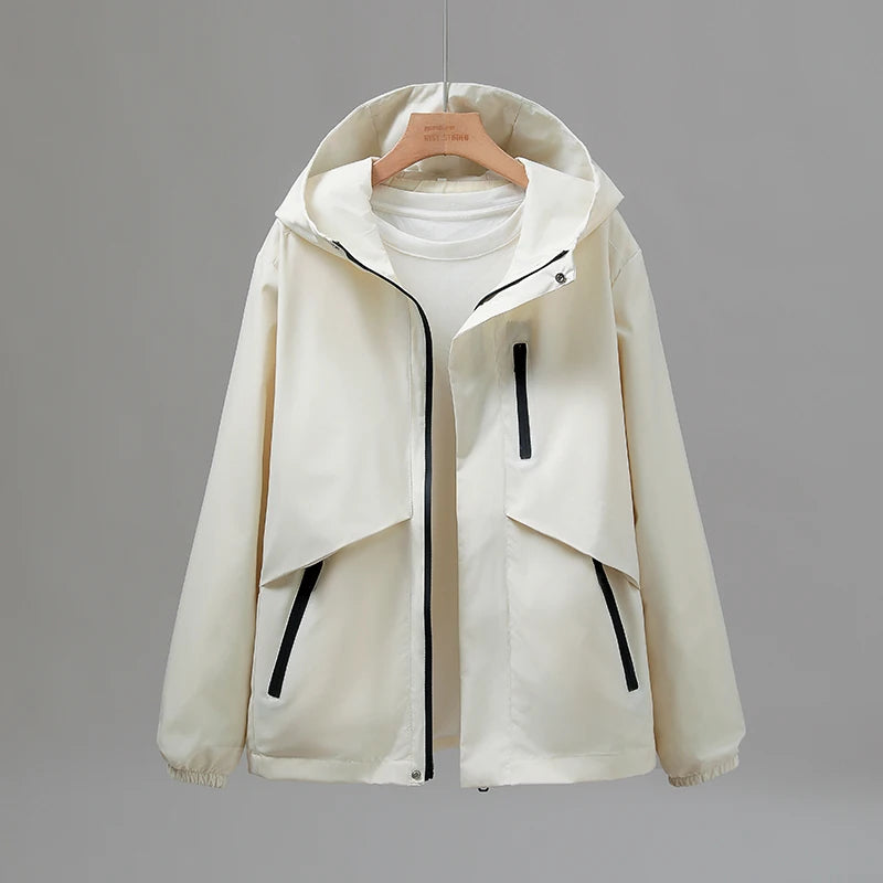 Women Travel Jacket Casual Wears Hooded Coat Outdoor Hiking Couple Wind-Proof Clothing Spring Autumn Fashion Unisex Outerwear