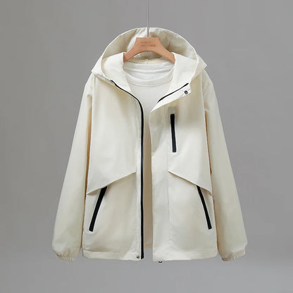 Women Travel Jacket Casual Wears Hooded Coat Outdoor Hiking Couple Wind-Proof Clothing Spring Autumn Fashion Unisex Outerwear