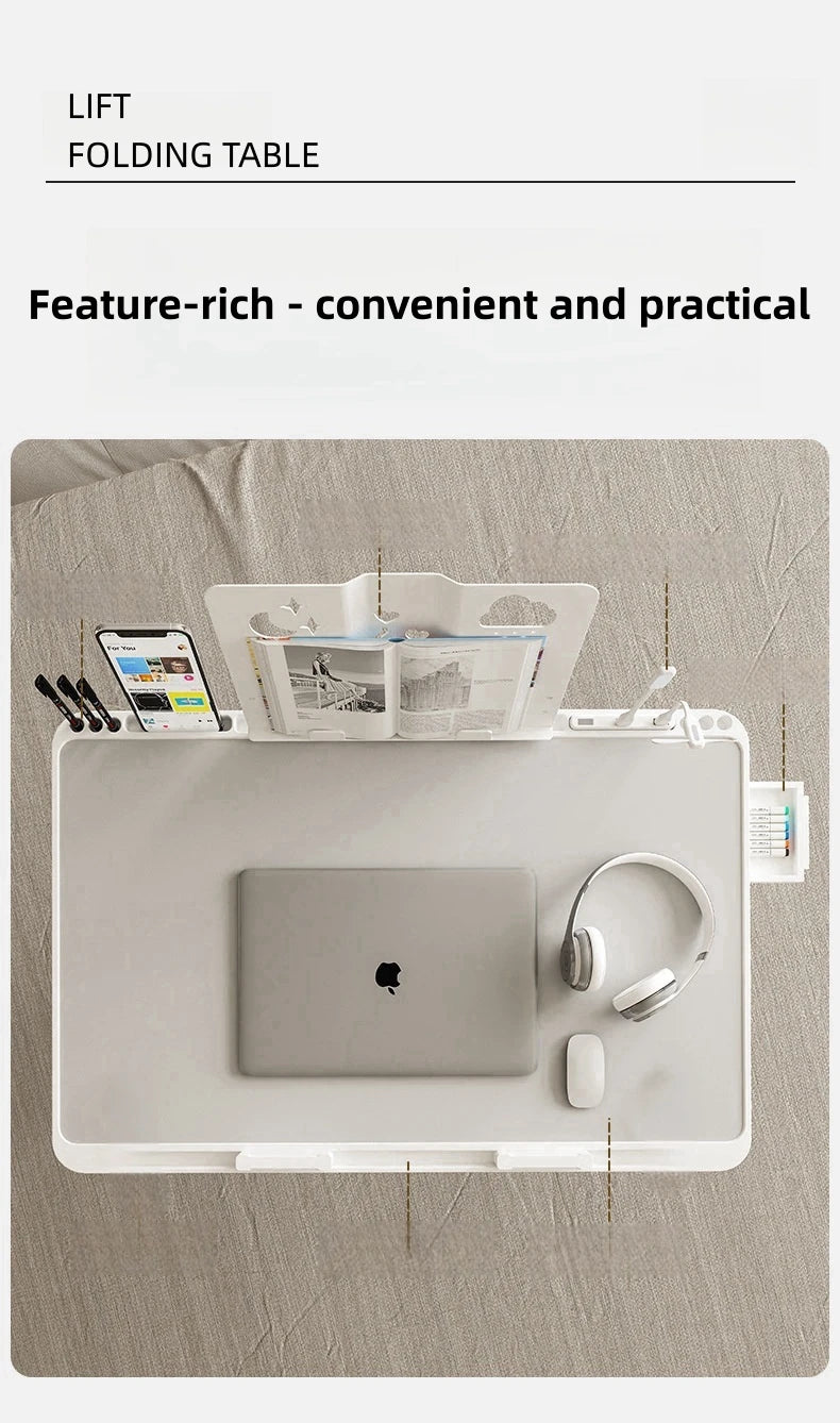 Laptop Bed Tray Table, Adjustable Laptop Bed Table,Portable Standing Desk with Storage Drawer,Foldable Lap Tablet Table for Sofa