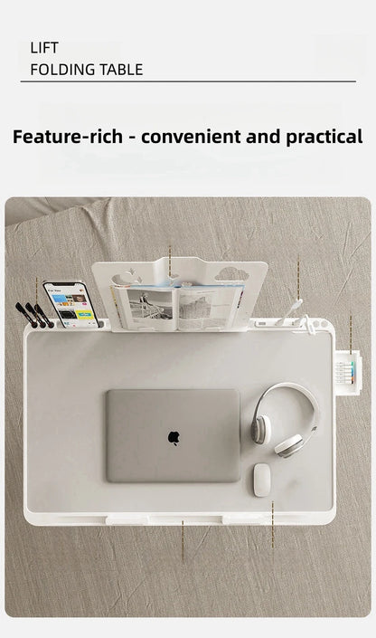 Laptop Bed Tray Table, Adjustable Laptop Bed Table,Portable Standing Desk with Storage Drawer,Foldable Lap Tablet Table for Sofa