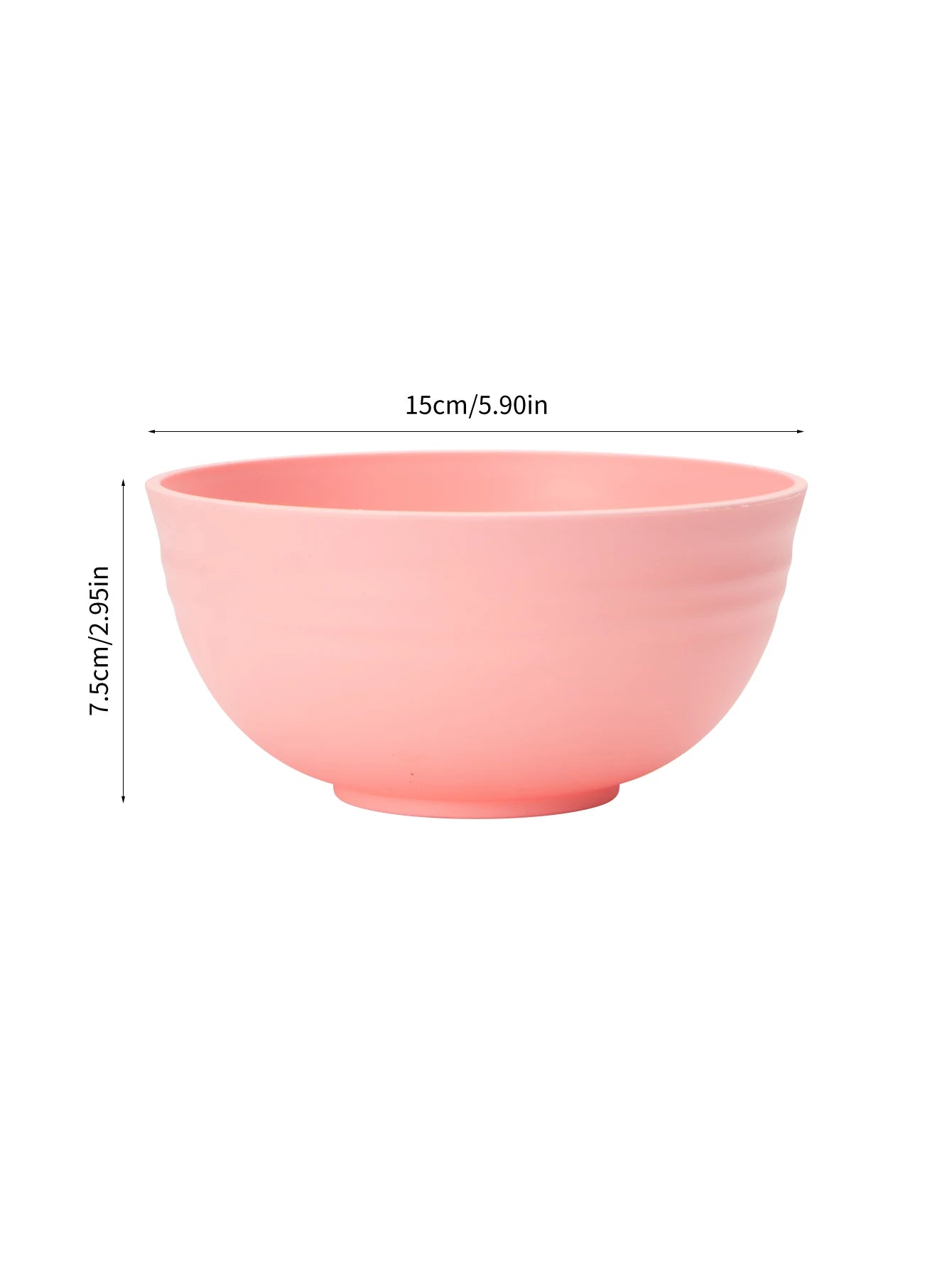 4/6/8pcs Pink cereal bowl Reusable household plastic dinner bowl can hold food dessert cereal outdoor camping bowl
