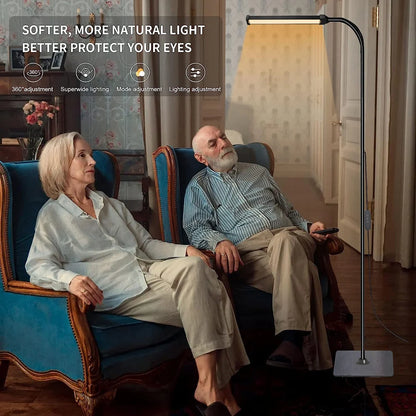 LED Floor Lamp For Living Room Adjustable Gooseneck Stand Light Dimmable Indoor Bedroom Standing Reading Light Office Decoration