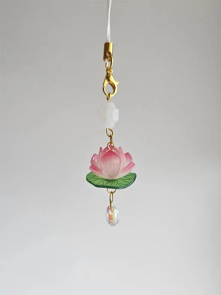Lotus Phone Charm Flower Phone Accessories Y2K  Handmade Cute