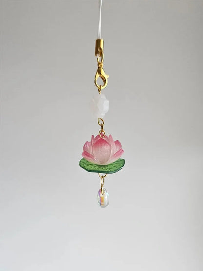 Lotus Phone Charm Flower Phone Accessories Y2K  Handmade Cute