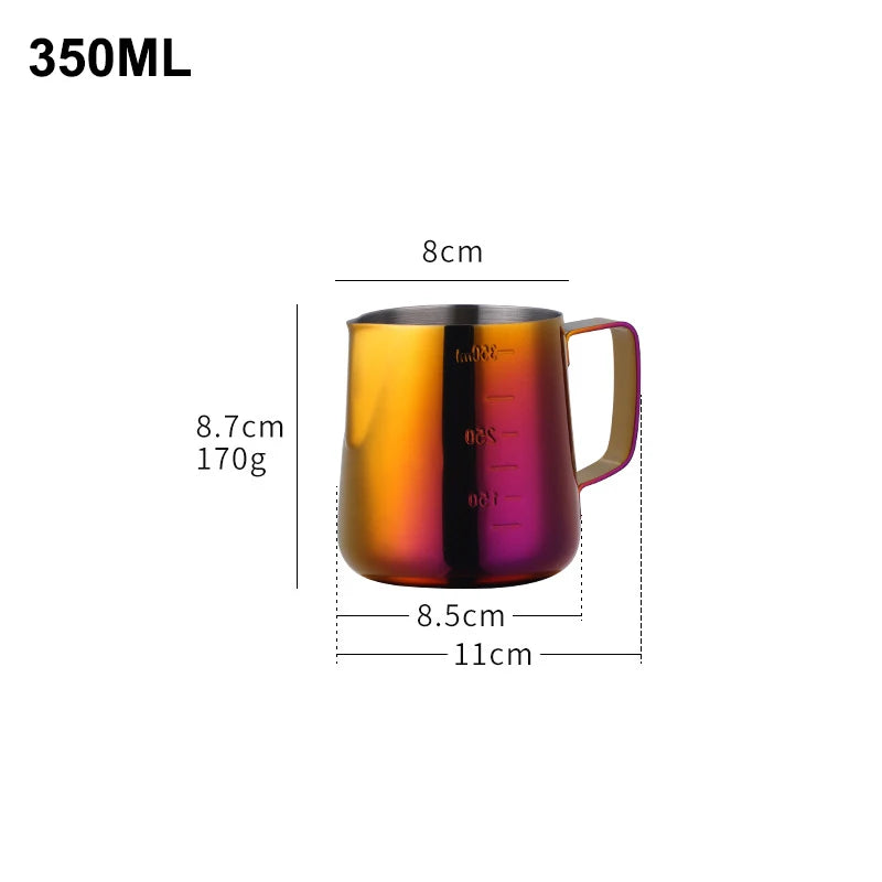 350ML/550ML Colorful Coffee Latte Milk Frothing Jug Milk Frother Pitcher Stainless Steel Jug Espresso Barista Pitcher Milk Pot