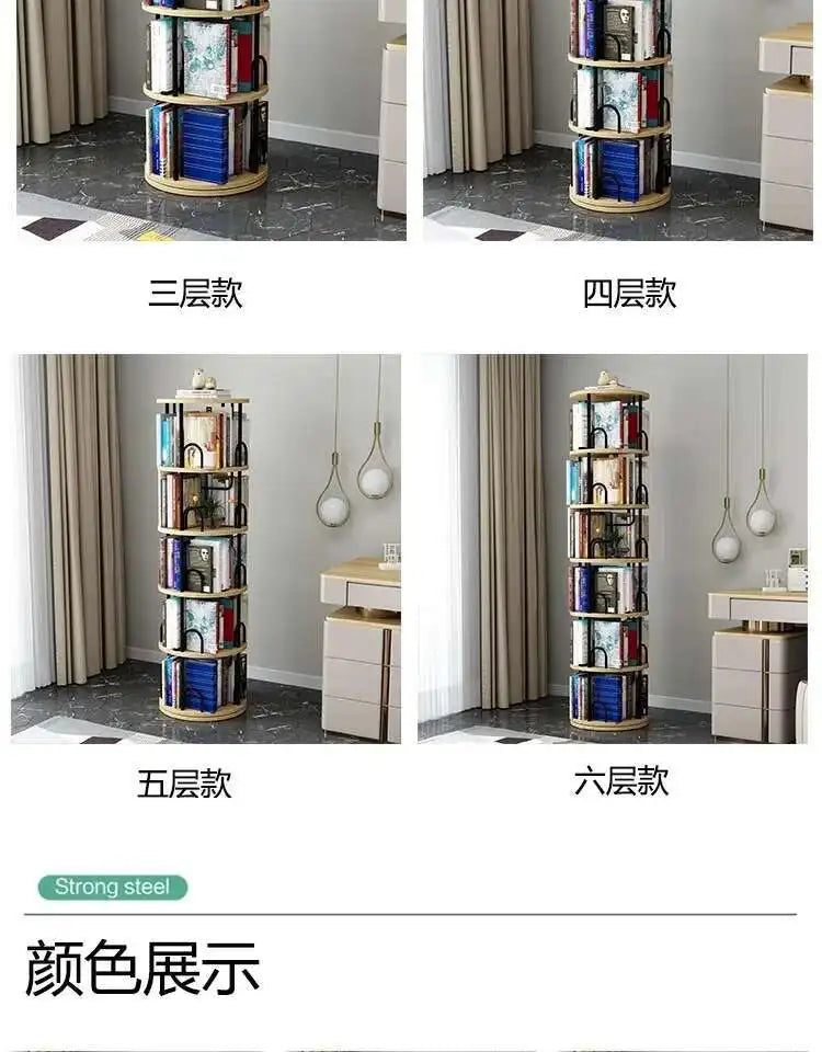 Modern Closet Bookcase Organizer Cabinet Display Rotating Bookcase Magazine Shelves Estante Para Livros Minimalist Furnitures