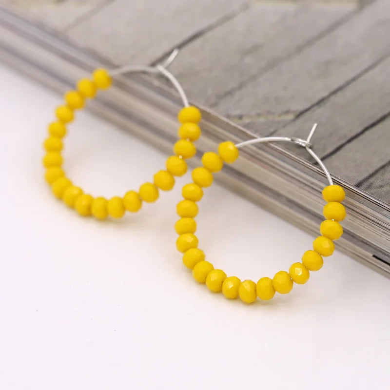 Fashion Women's Earrings Boho Colorful Crystal Beaded Earrings Jewelry Female Girls Gifts Ear Ring Accessories