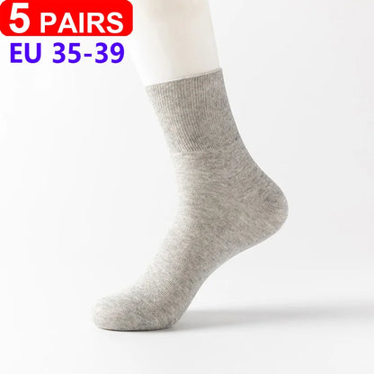 5Pairs Comfortable and Supportive Diabetic Socks for Men and Women Moisture wicking Cotton Fabric Non-binding Top Business Socks