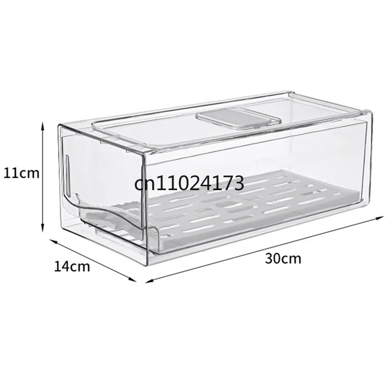 Refrigerator Organizer Bins With Pull Out Drawers Fridge Produce Drawer Set For Save Vertical Space Durable