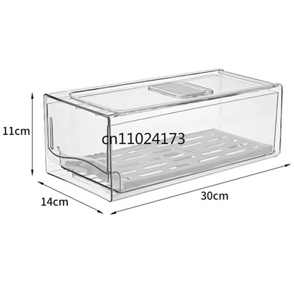 Refrigerator Organizer Bins With Pull Out Drawers Fridge Produce Drawer Set For Save Vertical Space Durable