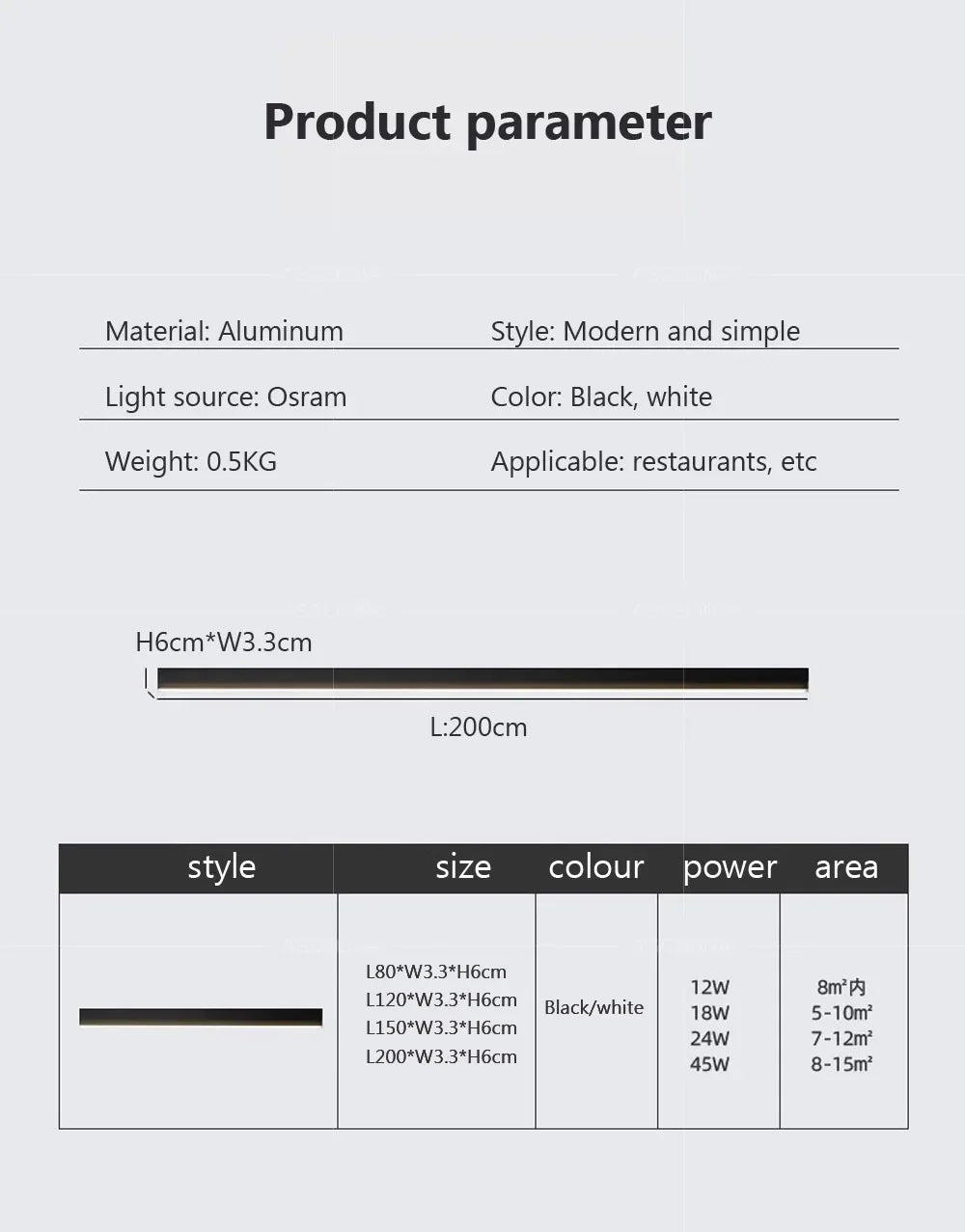 Modern LED Strip Light Long One Lamp Bright Installation For Living Room Aisle Balcony Entrance Hallway Corridor Office Lighting