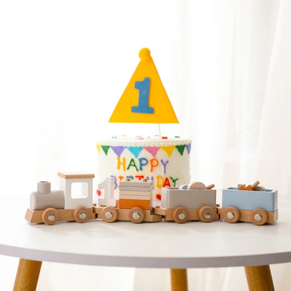 Montessori Toys Wooden Train Birthday Toy Baby Educational Toys Wooden Trolley Baby Learning Toys Number Of Wood Baby Toys Gifts