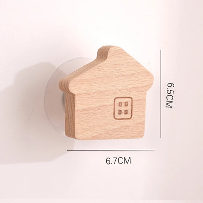 1pcs Animal Wooden Hooks Cute Room Decor Hook Wall Keychain Coat Hook Home Door Wood Hook Hanger Kitchen Accessories Gadget