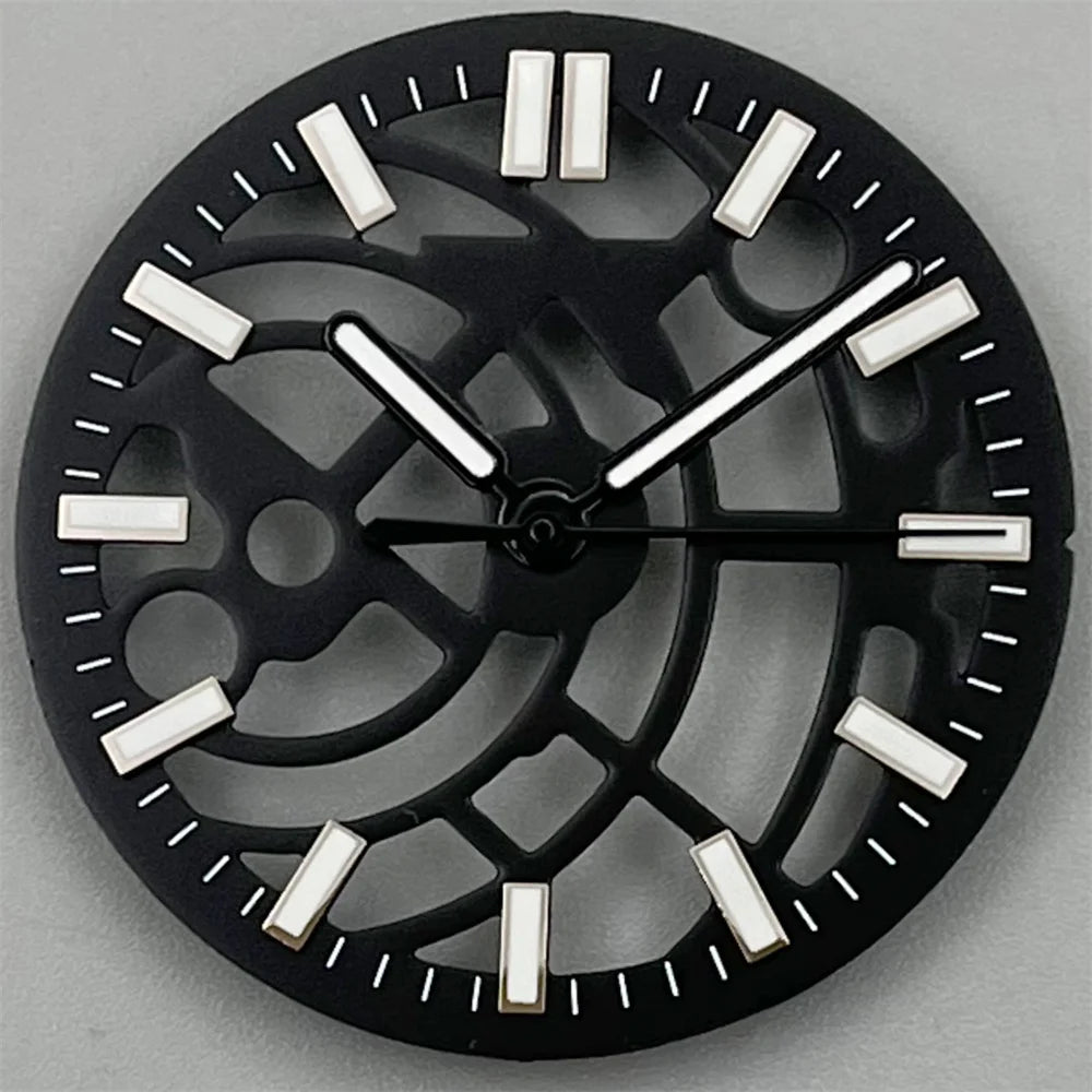 NH70 NH72 29mm black white green blue Hollowing Out Watch Dial and Hand Set green luminous Fit  NH70 NH72  Movt