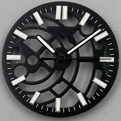 NH70 NH72 29mm black white green blue Hollowing Out Watch Dial and Hand Set green luminous Fit  NH70 NH72  Movt