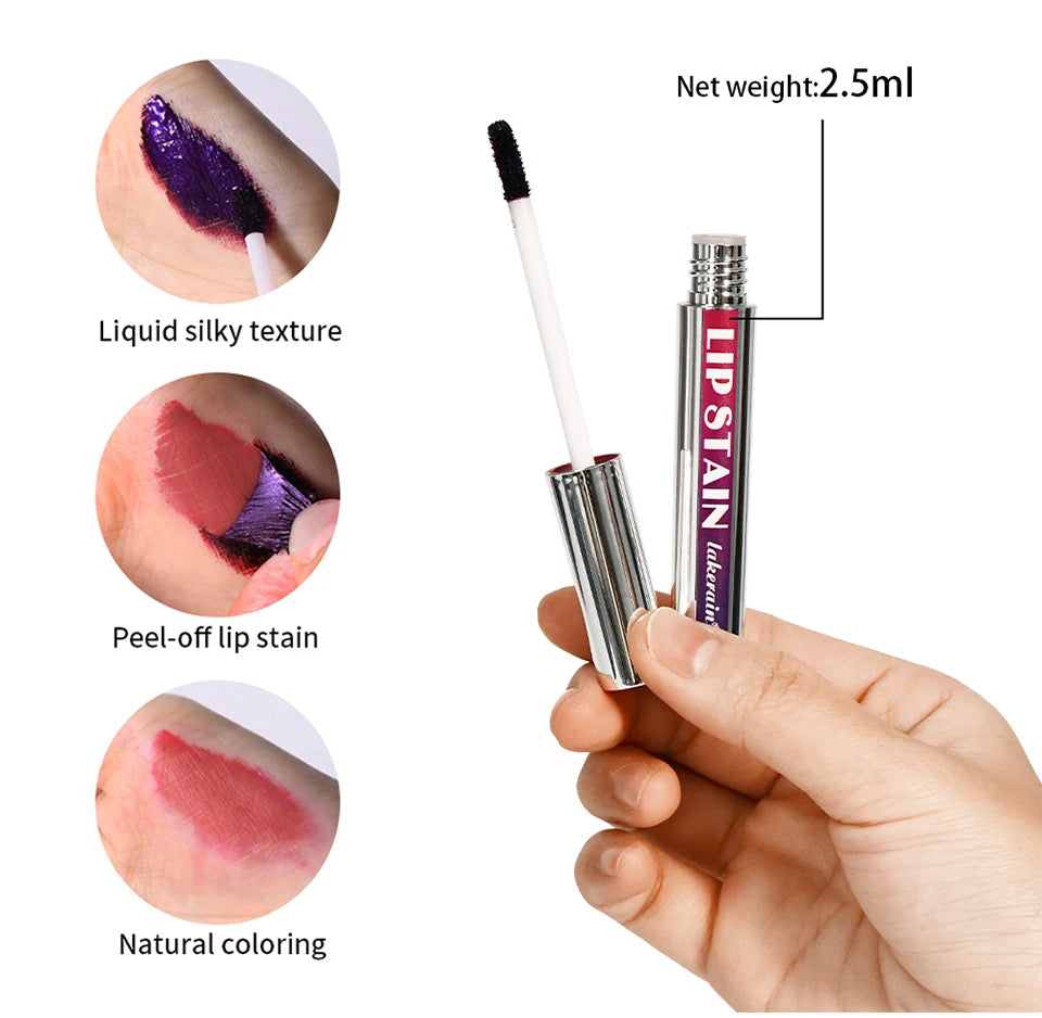 Soft Matte Peel Off Lip Stain Reveal Long Lasting Waterproof Cool Rose High Color Transfer Proof Non-stick Cup Natural Lip Stain