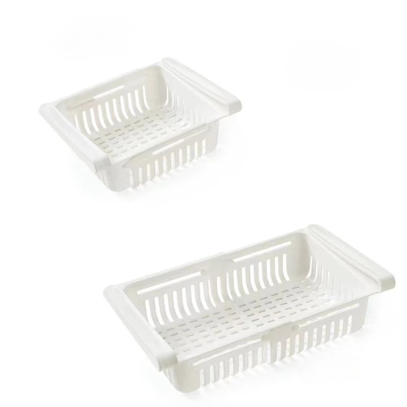 1Pc Refrigerator Storage Basket Flexible Expandable Fridge Organizer Drawer Storage Rack Storage Fresh Box Freezer Box Storage