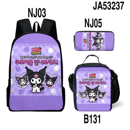 Sanrio Kuromi Backpack Sanrio Backpack Pencil Bag Student School Bag Primary and Middle kawaii Cartoon School Bag Mochila