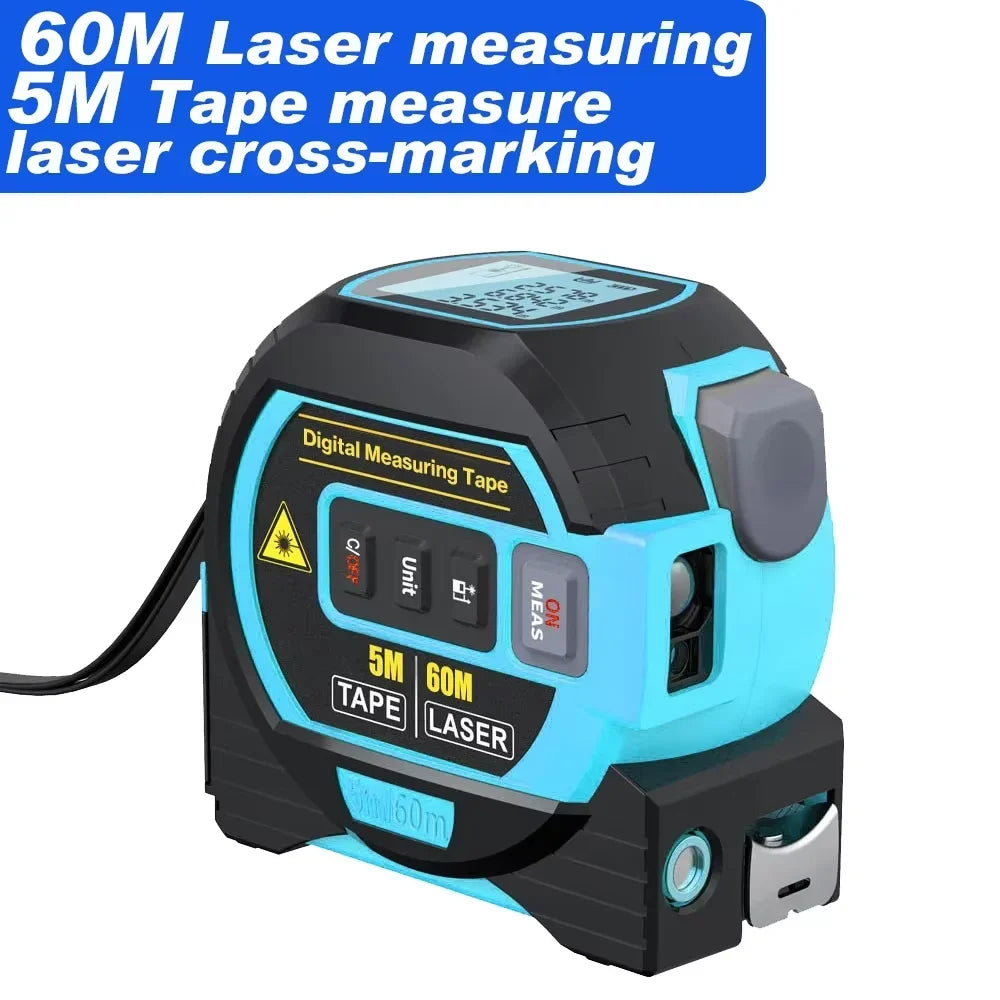 Laser Tape Measure 3 In 1 Digital Tape Measure High Precision Laser Rangefinder Steel Tape Measure High Elasticity