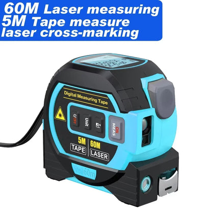 Laser Tape Measure 3 In 1 Digital Tape Measure High Precision Laser Rangefinder Steel Tape Measure High Elasticity