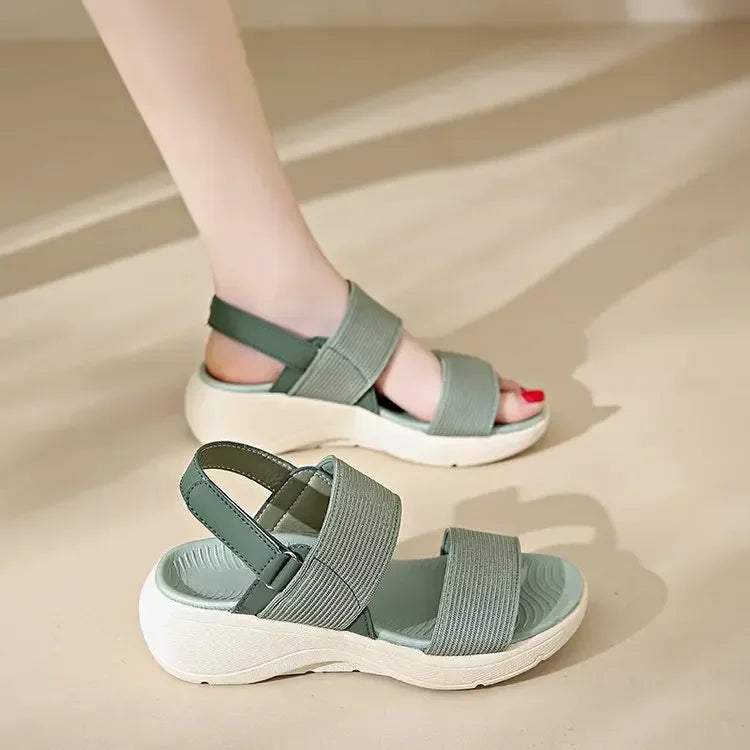 Women's Platform Sport Sandals Summer 2025 Comfortable Woman Shoes Fashionable Beach Green Sandal Black Sandalias De Mujer
