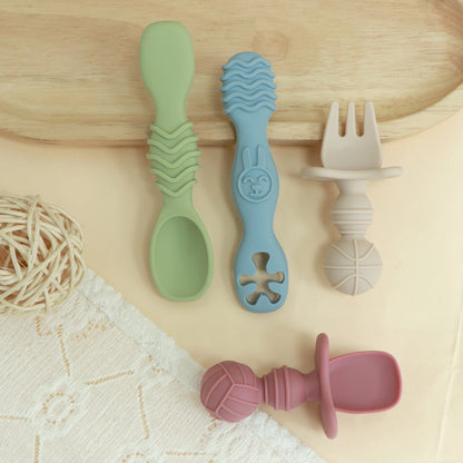 Fashion New 4-Pack Silicone Toddler Spoon Cutlery - Baby Feeding Supplies Toddler Food Supplies, Noodles, Perfect Christmas Gift