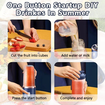 6-color 400ml portable blender, electric cup juicer, travel portable fresh juice blender, USB milkshake blender，Kitchen tools