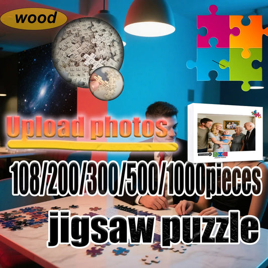 custom Puzzle 108/200/300/500/1000 Pieces Game Jigsaw Puzzlegift for yourself and your family Wooden high-quality floor puzzle
