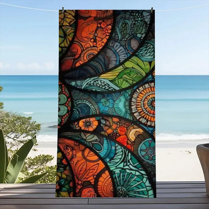 Beach Towel Portable Quick Fast Dry Sand Outdoor Travel Swim Blanket Thin Yoga Floral Print Mat Personalization Stripes Towel