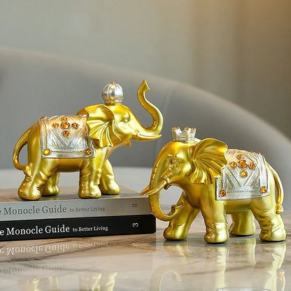 Good luck elephant figurine, figurine collection decorating home décor living room table, ceramic sculpture decorating gifts