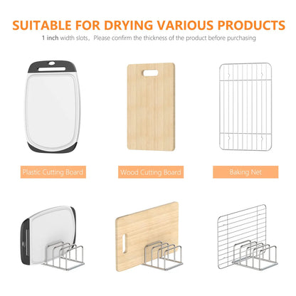 Kitchen Cabinet Organizer, Steel Cookware Holder, Divided Holder with 5 Slots for Skillets Baking Tray and Chopping Board Rack -