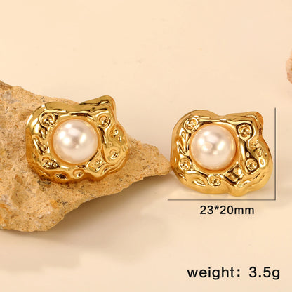 LUXUSTEEL Irregular Vitality Earrings Butterfly Women Stud Earrings Round Stainless Steel Female Ear ring Elegant Jewelry Gift