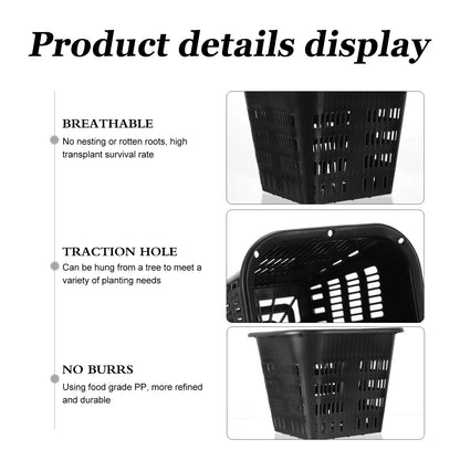 12 Pcs Hydroponic Basin Plant Grow Basket Container Garden Mesh Net Pot Plastic Root Fixing Holder Baskets Hydroponics
