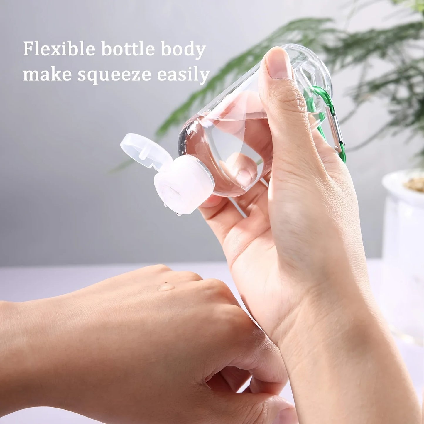 5pcs Leak-Proof Travel Squeeze Bottles with Keychains - 30ml Refillable, Portable Containers for Hand Sanitizer Toiletries
