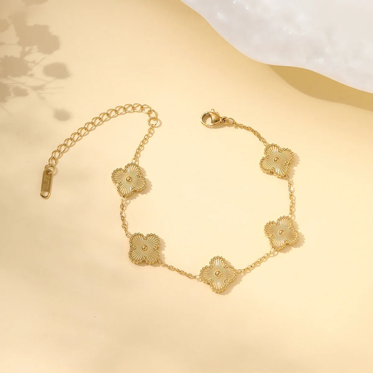 New Fashion Clover Bracelet Women Girls Gold Silver Stainless Steel Five Leaf Flower Dainty Luxury Lucky Link Bracelets Jewelry