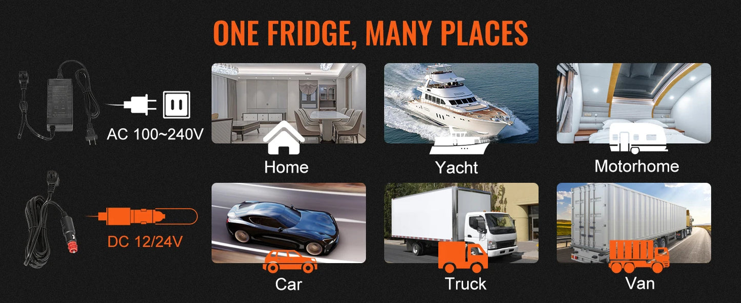 35L, 45L, 55L Car Refrigerator-Mini Fridge Freezer with Portable Compressor Cooler,Ice Box for Camping and Travelling Adventures