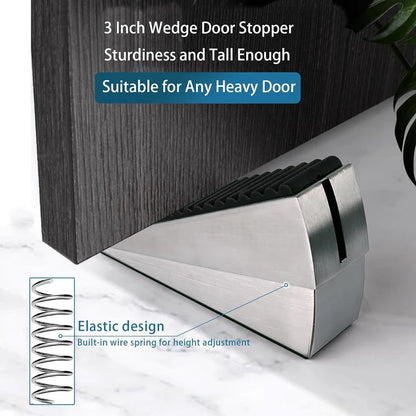 Door Stopper Heavy Duty Door Stop Wedge Tall Door Stoppers For Bottom Of Door, Adjustable Spring Loaded Door Stop Suits