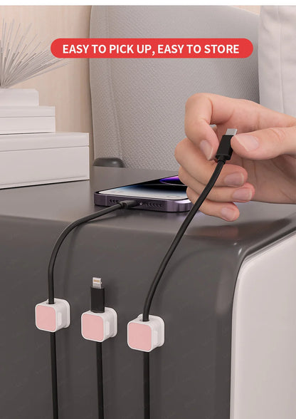 Magnetic Cord Organizer Cable Smooth Adjustable Easy Secure Cable Management Wire Holder Keeper Organizer 4Pcs