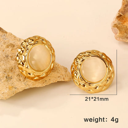 LUXUSTEEL Irregular Vitality Earrings Butterfly Women Stud Earrings Round Stainless Steel Female Ear ring Elegant Jewelry Gift