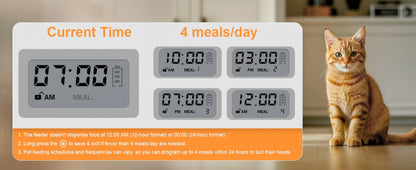 Automatic Pet Feeder Smart Cat Food Dispenser for Wet Food and Dry Food, Cat Automatic Feeder ，Ice box sold separately