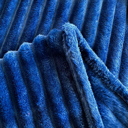 1 blue striped blanket - thickened blanket, modern and simple design, four seasons office nap blanket, suitable for bed or sofa.