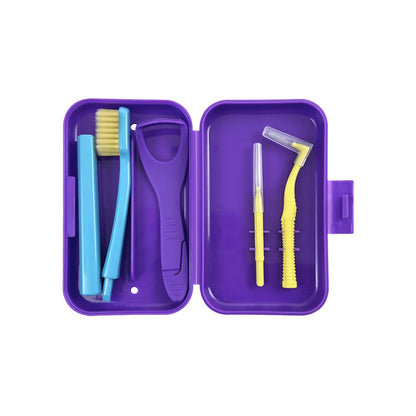 Portable Toothbrush Box Orthodontic Oral Hygiene Tools Kits Interdental Brush Tongue Scraper Travel Toothbrush Teeth Whitening