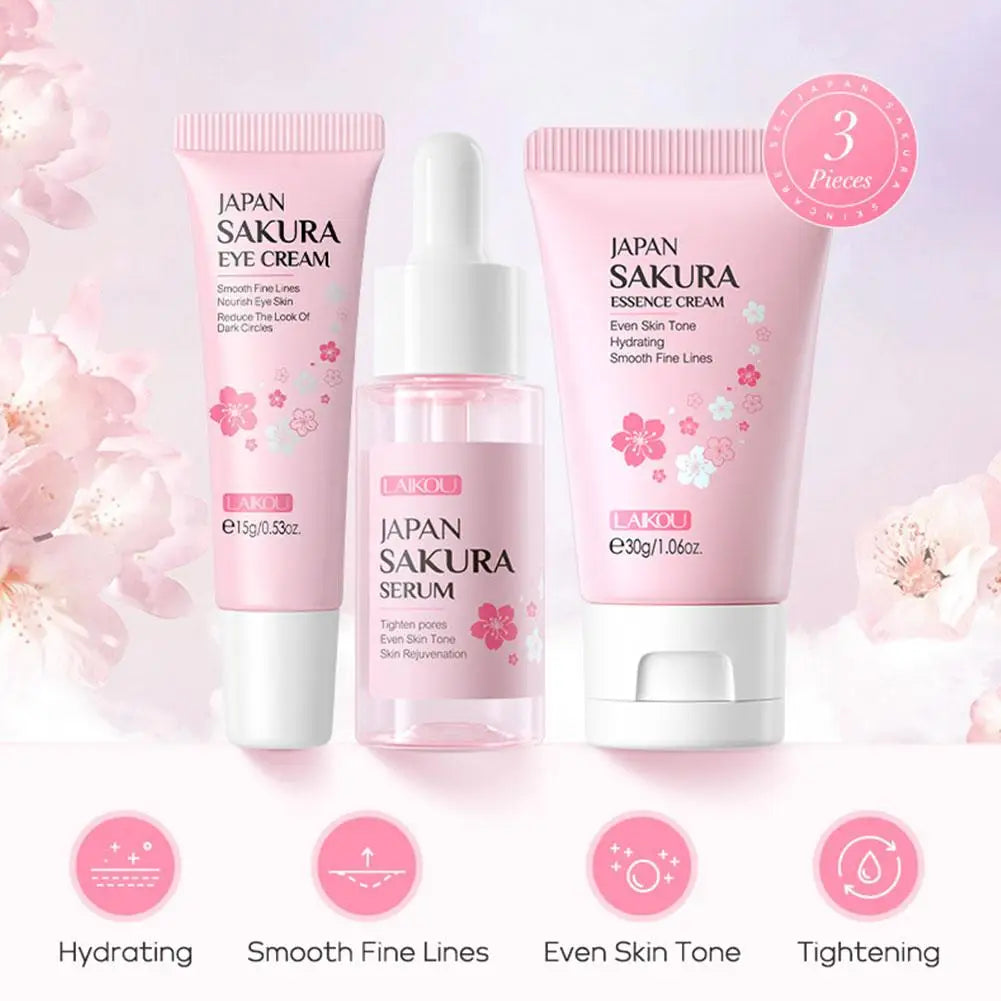 Sakura Skin Care Sets & Kits With Cleanser Serum Eye Cream essence Cream Beauty Products For Women Gift Sets Routine Travel Kit