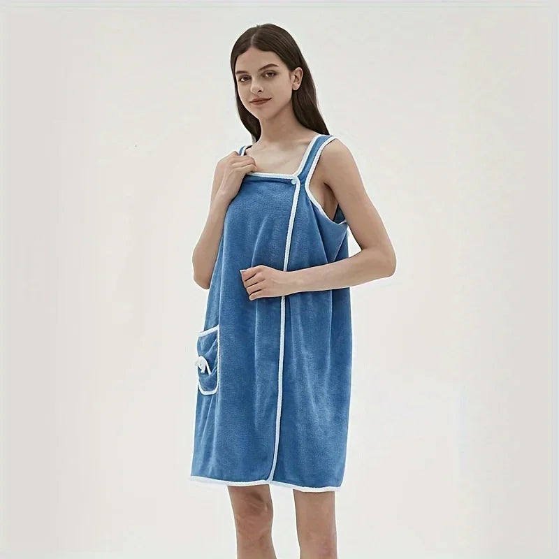 Bath Towel Household Women Wearable Wrap Adults Absorb Water Polyester Dry Hair Skirt Long Style Bathroom Washable Bathrobe