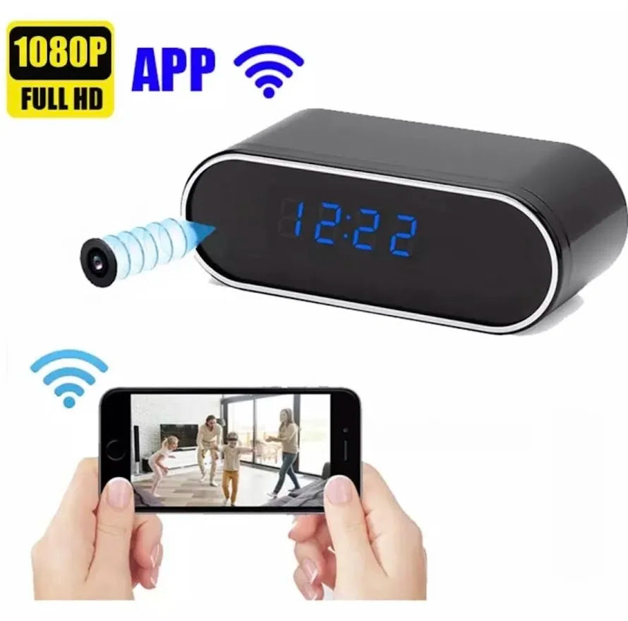 Full HD Digital Clocks Cameras Night Vision App Wifi Remote Monitoring Motion Detection Auto Loop Recording Mini Home Camcorder