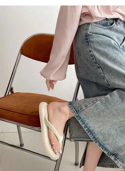 New Women's Summer Beach Flip Flops Slip-On Fashion Casual Vacation Slippers Soft Sole Footwear for Ladies