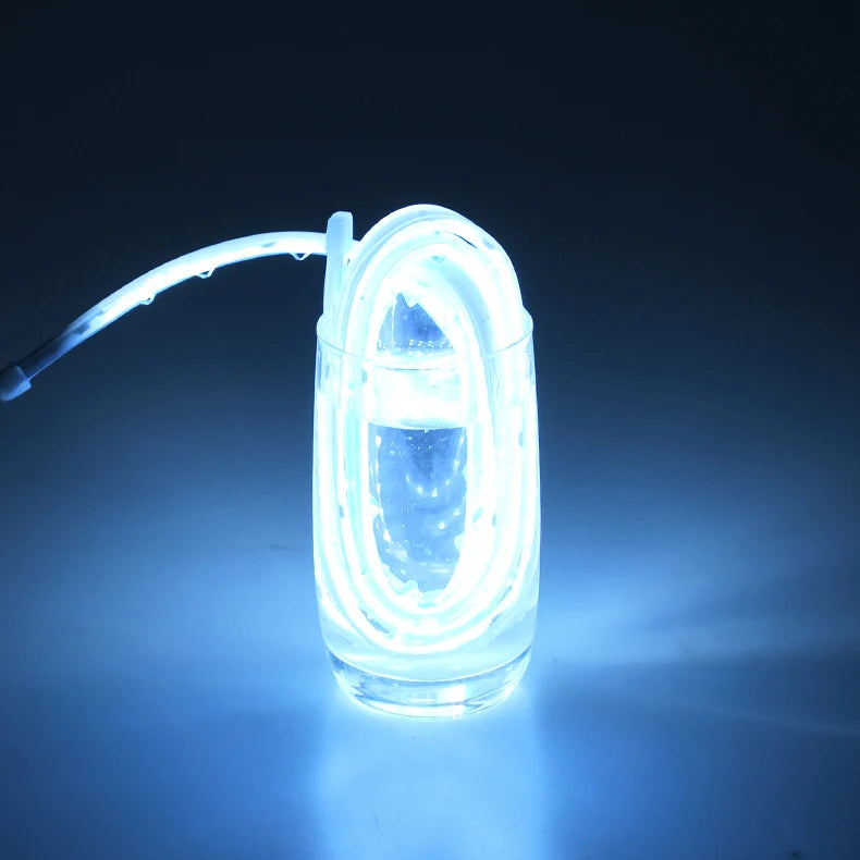 LED Car Hood Decorative Light Strip Start Scan Dynamic Ambient Light Car Daytime Running Light DRL With Turn Signal Lamp 12V