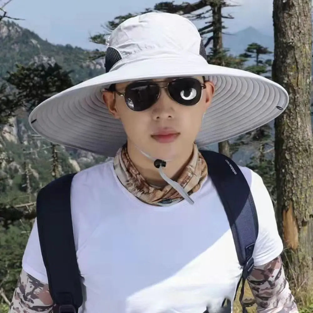 Fishing foldable sun visor Wide Brim Waterproof  Bucket Hat Sun Men Cap  Tactics